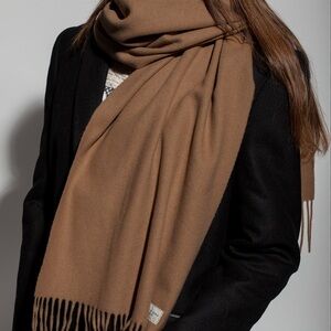 Rag and Bone Addison Wool Scarf Brown Fringe